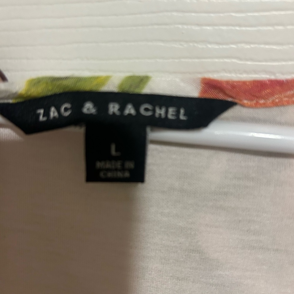 Zac & Rachel White Floral Blouse Size L - Picture 3 of 6